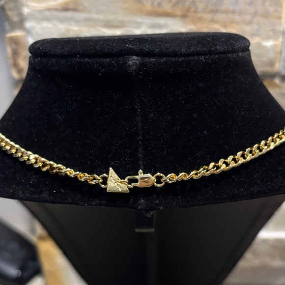 Gold-Tone Designer Triangle Logo Pendant Necklace - Women - Picture 4 of 5